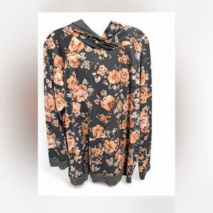 Egy Floral Hoodie with pink and Gray Pattern